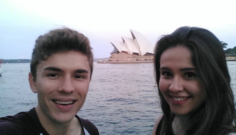 Holly and I excited to see the Opera House