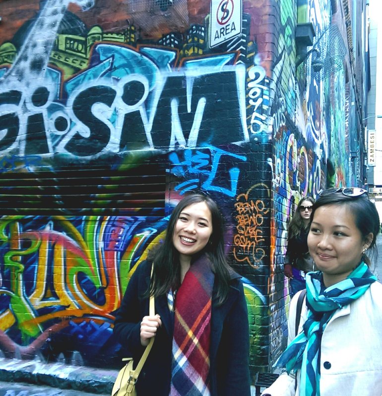 Checking out Melbourne's famous graffiti