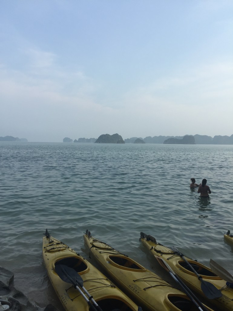 Going for a swim off an island