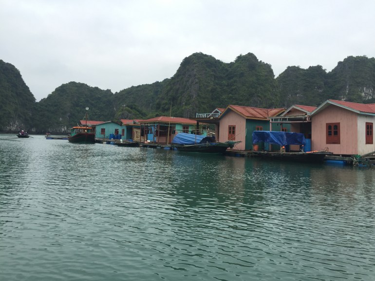 Floating houses in the village